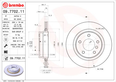 Juego de Discos de freno COATED DISC LINE BREMBO 09.7702.11
