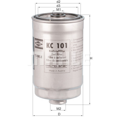 Filtro combustible MAHLE ORIGINAL KC 101