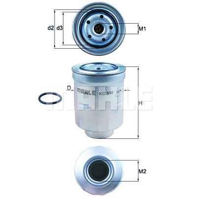 Filtro combustible MAHLE ORIGINAL KC 510D