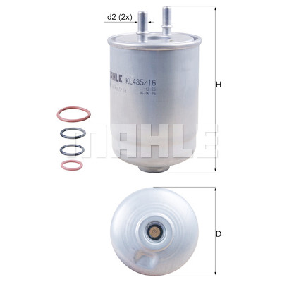 Filtro combustible MAHLE ORIGINAL KL 485/16D