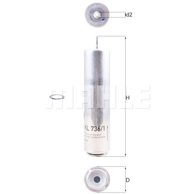 Filtro combustible MAHLE ORIGINAL KL 736/1D