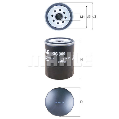 Filtro de aceite MAHLE ORIGINAL OC 369