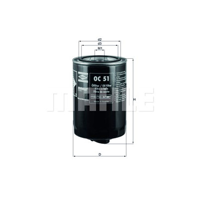 Filtro de aceite MAHLE ORIGINAL OC 51
