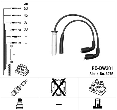 Juego de cables de encendido NGK 8275
