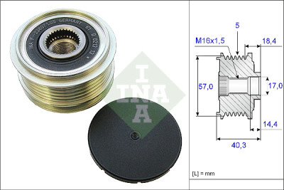Rueda libre alternador INA 535 0187 10