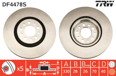 Juego de discos de freno TRW DF4478S