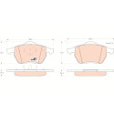 Juego de 4 pastillas de freno de freno COTEC TRW GDB1204