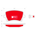 Juego de 4 pastillas de freno de freno DTEC COTEC TRW GDB1622DTE
