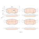 Juego de 4 pastillas de freno de freno COTEC TRW GDB1921