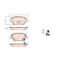Juego de 4 pastillas de freno TRW GDB2151