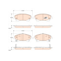 Juego de 4 pastillas de freno de freno COTEC TRW GDB3479
