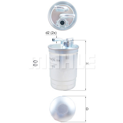 Filtro combustible MAHLE ORIGINAL KL 554D