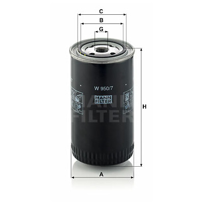 Filtro de aceite MANN-FILTER W 950/7