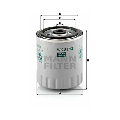 Filtro combustible MANN-FILTER WK 817/3 x
