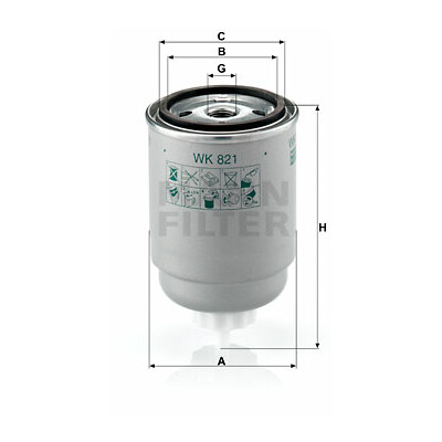 Filtro combustible MANN-FILTER WK 821