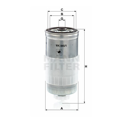 Filtro combustible MANN-FILTER WK 845/1