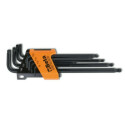 Juego de 8 llaves macho acodadas con cabeza esférica para tornillos con huella Torx®