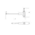Llave macho acodada con mango para tornillos con huella Torx® T6