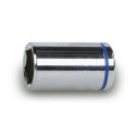 Llave de vaso de colores con cuadrado hembra 1/4", boca hexagonal, cromada 13 MM Azul claro