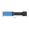 Llave de vaso de impacto para tuercas de ruedas con elementos poliméricos coloreados, serie larga 17 MM diámetro 26,5 MM