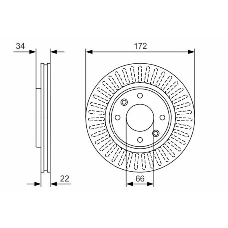 Discos De Freno Traseros BOSCH - 259.9mm, 9mm Espesor, 5 Agujeros, Para Honda Civic Y Accord