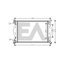 Radiador, refrigeración del motor EACLIMA 31R02037ELA