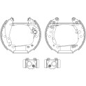 Juego de zapatas de frenos HELLA 8DB 355 003-931