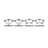 Juego de 4 pastillas de freno ROADHOUSE 21036.02