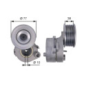 Tensor de correa, correa poli V GATES T38663